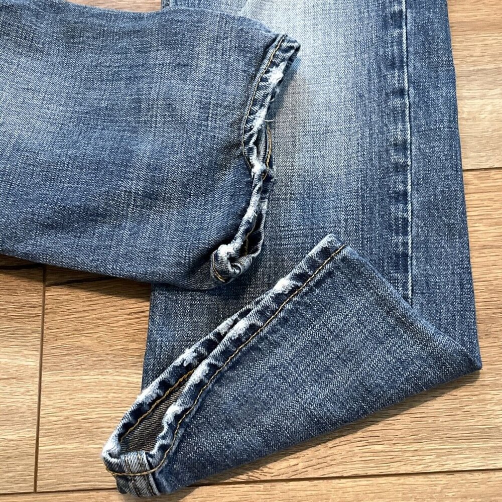 American Eagle Slim Straight Fit Denim Jeans 29x30 Blue Distressed Cotton Modern - Picture 7 of 12